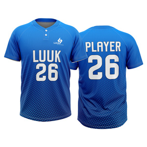เสื้อเบสบอลซอฟต์บอลแบบสั่งทำพิเศษสำหรับผู้ชาย แบบ 2 กระดุม ผ้าโพลีเอสเตอร์พรีเมียม ชุดยูนิฟอร์มทีม ขายส่งจำนวนมาก - Product Image 1