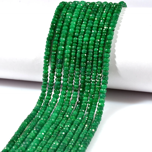 ลูกปัดมรกตธรรมชาติ คอรันดัม 4 มม. ทรงเหลี่ยมรอนเดลล์ ความยาว 13 นิ้ว สำหรับทำเครื่องประดับ - Product Image 3