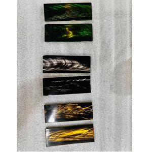 Custom Handmade Modern Real Touch Buffalo Horn Slabs with White Veins and Lines Rectangle DIY Artisan Use <b>Eyeglass</b> <b>Frames</b> OEM - Product Image 5