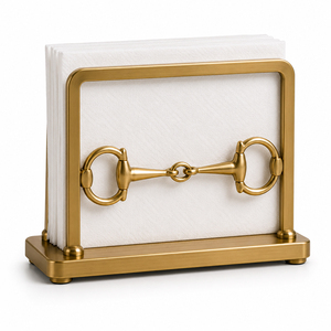 Porte-serviettes de table de style équestre moderne, fabriqué en métal durable avec un cadre circulaire distinctif et un support central. - Product Image 4