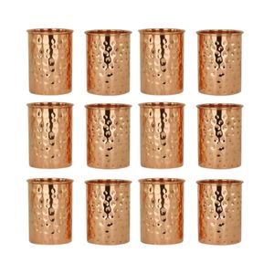 Handmade Embossed Pure Copper <b>Tumbler</b> Set Traditional Indian Drinking Water Cup Vintage <b>Metal</b> Craft Barware Cocktail Mug - Product Image 5
