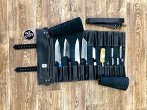 Organisateur de couteaux de chef en cuir véritable durable, de luxe, décontracté, multifonctionnel, portable LBKR-0060 - Product Image 3