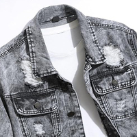 Veste en jean décontractée pour homme de qualité supérieure, design personnalisé, motif dessin animé sur le devant, élégante, grande taille, en coton tissé, délavée, pour l'hiver