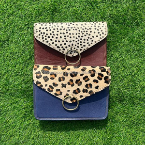 ใหม่ผู้หญิงแท้ผมบนพิมพ์สัตว์รีไซเคิลหนังสีStubbyกระเป๋าถือที่ไม่ซ้ํากันสายรุ้งสีCrossbodyกระเป๋า - Product Image 3