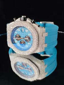 Reloj de pulsera con diamantes Moissanite para hombre, elegante reloj de cuarzo de lujo para uso informal y de fiesta - Product Image 5