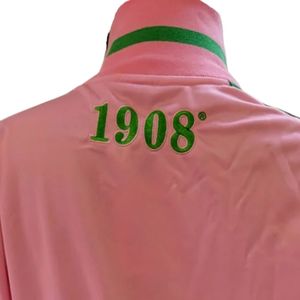 เสื้อแจ็คเก็ตวินเทจสีชมพูสำหรับผู้หญิง แบบซิป แจ็คเก็ตสปอร์ต แฟชั่นลำลอง เสื้อคลุมสไตล์นักกีฬา เสื้อผ้าสตรีทแวร์ ขายส่ง - Product Image 3