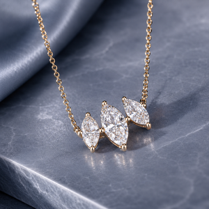 Pendentif de luxe en argent sterling S925 avec moissanite taille poire en grappe, qualité VS EF, plaqué or jaune, cadeau de mariage pour femme - Product Image 1