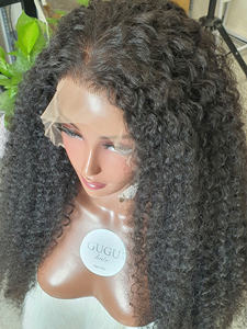 Peluca de Cabello Humano HD de 32 Pulgadas con Frente de Encaje, Cabello Virgen Birmano Rizado Natural, Ondulado Profundo, Estilo Afro, Venta al Por Mayor - Product Image 3