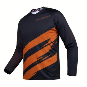 Obtenez des maillots de course personnalisés entièrement imprimés en noir et rouge, sublimés, pour équipe de réparation automobile, combinaison de course, maillot de course Mexique, maillot de motocross Foxs - Product Image 6