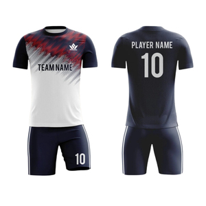 Conjunto de Camiseta de Fútbol con Estampado en Degradado Blanco y Azul, Unisex, Manga Corta, Sublimada, Absorbe la Humedad, Ajuste Atlético, Uniforme para Todas las Temporadas - Product Image 5