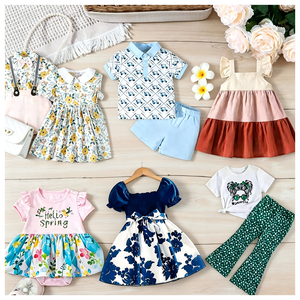 Lots de vêtements pour enfants en gros - Ensembles d'été mixtes pour enfants, en polyester et coton, déstockage de mode - Product Image 5