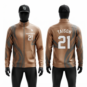Chaqueta de Entrenamiento de Lacrosse Unisex, Forro Polar de Poliéster Resistente de 330 gramos, Color Marrón y Negro Sólido, con Capucha, Secado Rápido, Logotipo Personalizado, Otoño - Product Image 1