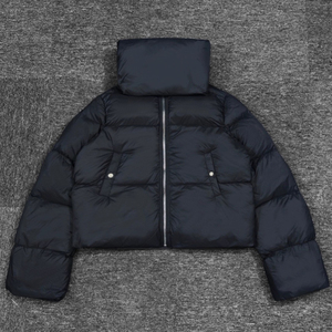 Custom Design Big Stand Collar Bubble <b>Ladies</b> <b>Lightweight</b> Down Puffer <b>Jacket</b> Plain Blank Cropped Puffer <b>Jacket</b> Women - Product Image 2