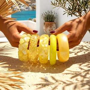 Jarrón de Resina Amarillo con Diseño de Limones, Forma Redonda, Hecho a Mano, Decoración para el Hogar, Tema de Frutas - Product Image 4