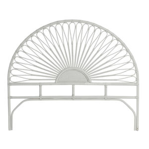 Tête de lit murale en rotin moderne pour la maison, style vietnamien, avec motif floral blanc et arche, pour chambre à coucher - Product Image 1
