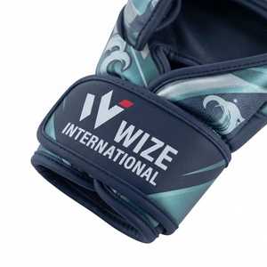 Gants de MMA WIZE INTERNATIONAL en cuir PU à doigts entiers avec fermeture pour adultes, arts martiaux, extérieur, bleu, impression par sublimation, protection UV - Product Image 4
