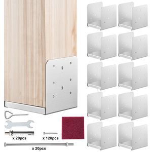 10 staffe di ancoraggio per base palo in acciaio inossidabile da 6"x6" per gazebo (5,9x5,5") - Product Image 2