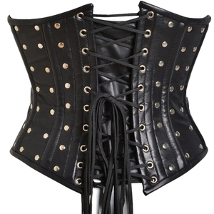 Robe corset en cuir PU noir avec détails en strass, mini-robe moulante pour club, tenue pour adultes - Product Image 4