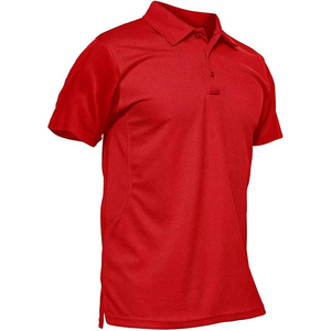 Polo de golf classique à deux boutons, tissu respirant en mélange de coton, col anti-humidité, polos de golf - Product Image 1