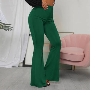 Pantalon de yoga élastique taille haute pour femme, coupe large, pattes d'éléphant, en maille côtelée, legging évasé - Product Image 6