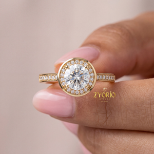 Luxury 925 <b>Silver</b> VS Clarity 0.63 CT Cut Lab Grown Diamond Bezel Halo Ring Claw Setting Women's Engagement Wedding Gift Ring - Product Image 1