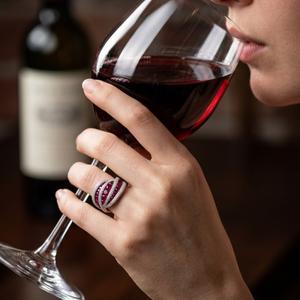 Anillos de Rubelita en Oro Blanco Sólido de 18k de Alta Calidad, Diseño Clásico Único, Excelente Acabado, para Compromiso - Product Image 4