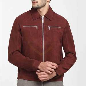Chaqueta Bomber de Cuero de Gamuza para Hombre/Chaqueta de Cuero de Gamuza Genuina al por Mayor Personalizada OEM para Invierno - Product Image 1