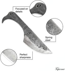 Cuchillo de Camping Forjado a Mano de Grado Industrial, Funda Flamingo, Colección Vintage Antigua, Estuche de Cuero Genuino, Acero Inoxidable - Product Image 3