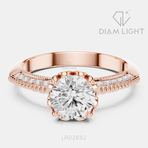 Bague de fiançailles en or blanc 14 carats avec diamant de laboratoire de 1,009 carats, coupe ronde, bague de mariée, certifiée IGI, bijoux fins, cadeau pour femme - Product Image 3