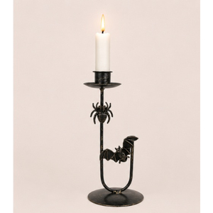 Iron <b>Gothic</b> <b>Candle</b> Holder with Spider and Bat Design Vintage Metal Taper Candlestick for Halloween Party Centerpiece Home Decor - Product Image 5
