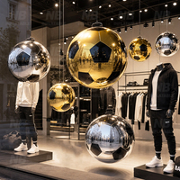 Ballon de football miroir gonflable or et argent, personnalisable, réfléchissant, pour événements et expositions commerciales