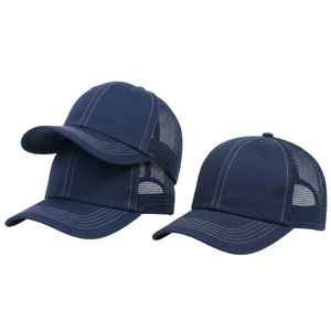 Nouvelle collection tendance : Casquettes de baseball sportives à 5 panneaux, personnalisables, en tissu bleu marine, unisexe, pour l'extérieur - Product Image 1