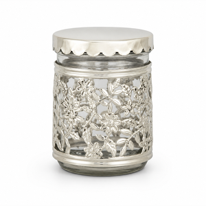 Elegant Indian Decor Glass Dry Fruit Jar Set with Floral Silver Finish Holder Premium Christmas <b>Gift</b> Container <b>Festive</b> Hampers - Product Image 2