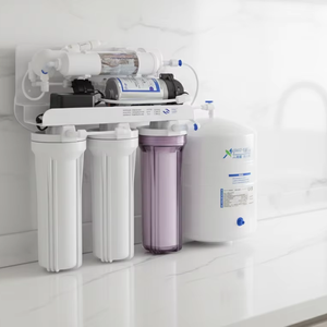 Sistema de Ósmosis Inversa Eléctrico de 50 G.P.D. para Debajo del Fregadero, Purificación de Agua con Válvula de 4 Vías para Uso Doméstico - Product Image 1