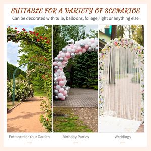 Elegante Arco da Giardino in Acciaio Marrone da 82 Piedi con Decorazioni Naturali Regolabili e Portatili per Matrimoni e Giardini - Product Image 4