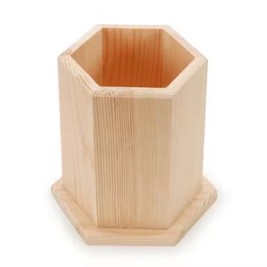 Organizador de escritorio personalizado, portalápices de madera, contenedor de almacenamiento para mesa de oficina, caja de almacenamiento artesanal natural. - Product Image 2