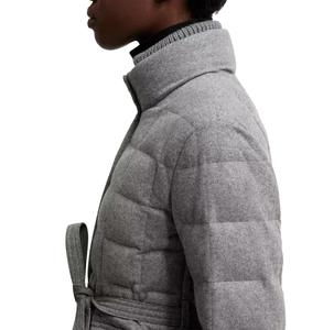 Customizable <b>Short</b> Varsity <b>Jacket</b> for Wholesale Blend Fabric with Flap Pockets Hooded Puff Sleeve Windproof - Product Image 3