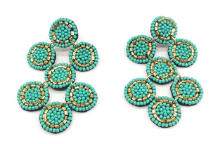 ต่างหูรูปใบตองประดับลูกปัดวิบวับ สีเขียว สำหรับผู้หญิง ของขวัญเครื่องประดับสำหรับคริสต์มาส ขายส่งจากอินเดีย - Product Image 4