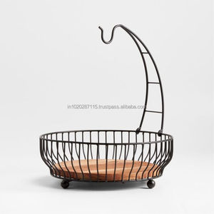 Elegant openwork metal fruit <b>basket</b> with high durability designed for countertops dining <b>tables</b> and kitchen islands - Product Image 2
