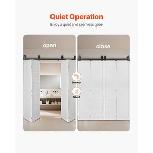 ชุดรางประตูบานเลื่อนแบบพับได้ 76 นิ้ว สำหรับงานหนัก ติดตั้งง่าย ใช้งานได้อย่างราบรื่นและเงียบ - Product Image 5