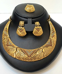 Colección Exclusiva de Dubái, Conjuntos de Joyería Clásica de Latón Chapado en Oro de 24 Quilates para Mujer, Ideales para Compromiso, Aniversario, Boda y Regalo - Product Image 1