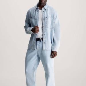 Camisa de Mezclilla de Manga Corta para Hombre, Color Sólido, Cuello Clásico, Cierre de Botones, Corte Regular, Algodón Lavado, Estilo Casual de Verano - Product Image 2