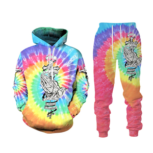 Custom Sublimation Unisex Winter Sporty Solid Skinny Tracksuit Set 3D Hoodie <b>Jogger</b> <b>Polyester</b> Warm Printed Sweatshirt Sweatpants - Product Image 3