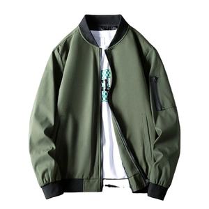 Vêtements d'extérieur décontractés coupe-vent pour hommes, manteau de baseball d'automne, veste cargo en toile de couleur unie pour bombardier d'hiver - Product Image 1