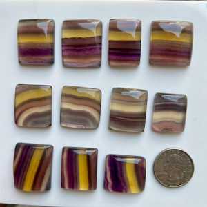 พลอยฟลูออไรต์สีรุ้งธรรมชาติทรงสี่เหลี่ยมแบบหลังแบนจาก MAHNAJ GEMS สำหรับทำเครื่องประดับ ความต้องการสูงจากเมืองชัยปุระ - Product Image 6