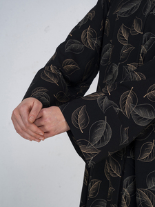 Sanash 2026 Abaya Islámica Modesta de Lujo en Satén de Poliéster Transpirable con Bordado Floral para Mujer, Dubái, Ramadán - Product Image 5