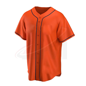 Camiseta de Béisbol Personalizada para Hombre, Color Naranja, Cuello en V, Botones, Transpirable, Poliéster, Manga Corta, Uniforme de Equipo con Nombre Impreso en la Espalda - Product Image 2
