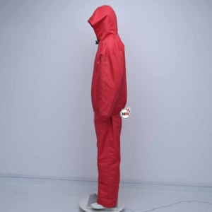 Ensemble de survêtement réfléchissant à capuche rouge We Run Sports, coupe-vent, longueur intégrale, 2 pièces, imperméable, polyester, sportif, unisexe, toutes saisons - Product Image 3