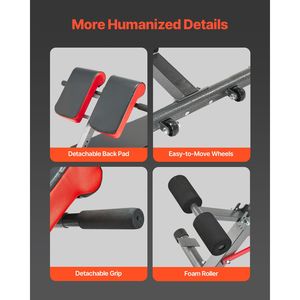 Panca Romana per Home Gym, Attrezzo Regolabile per Allenamento Completo del Corpo e Iperestensione, Capacità 660 Libbre - Product Image 6