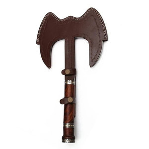 ขวานเหล็กดามัสกัสสองหัว ออกแบบพิเศษ ผลิตโดยช่างฝีมือ สำหรับการผจญภัยกลางแจ้ง งานอเนกประสงค์ และสะสม - Product Image 4